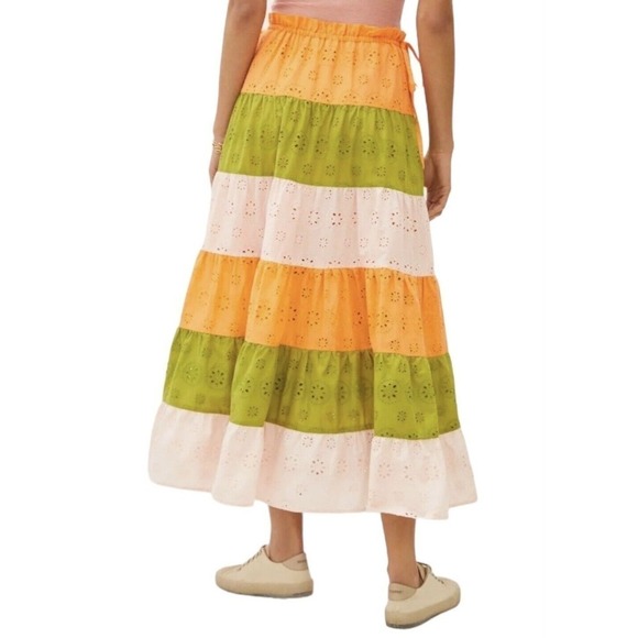 Anthropologie Hutch Fantine Maxi Skirt Womens Size Large $158 Boho Eyelet Summer - Picture 4 of 15